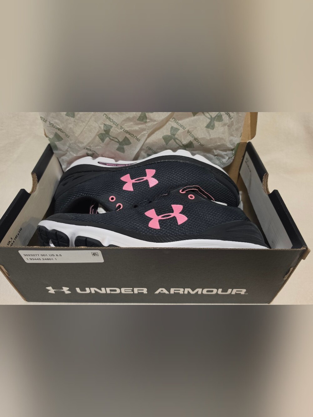 NIB Under Armour Charged Gemini 2020 Women's Running Shoes Black Pink Size 8.5 - Picture 2 of 10
